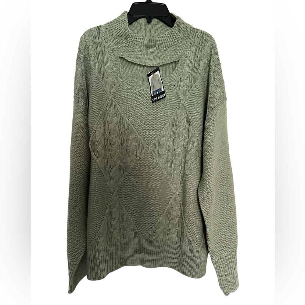 Steve Madden Sage Keyhole Cable Knit Sweater Size XLarge NWT